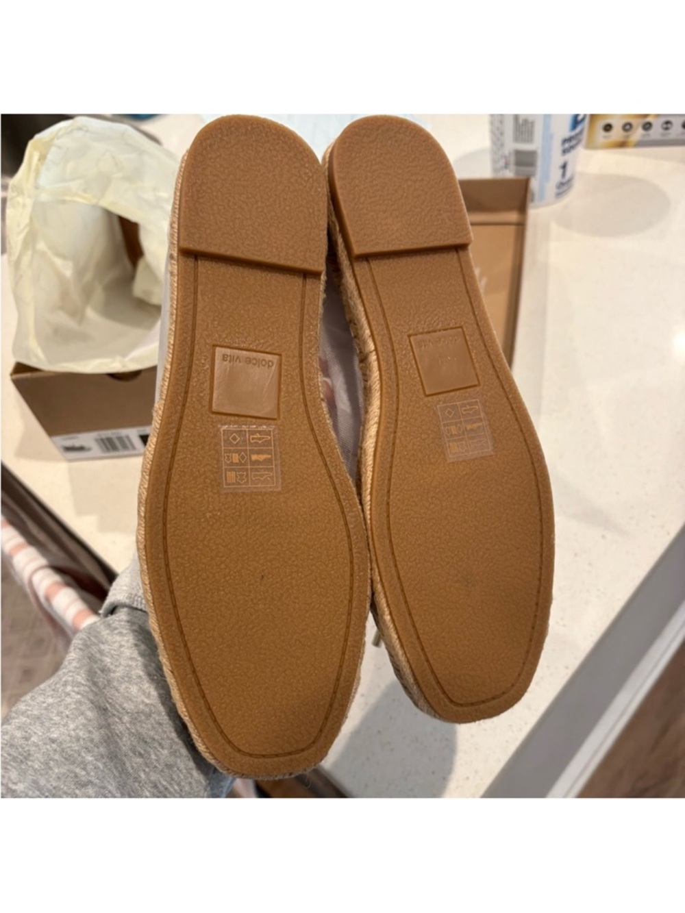 Dolce Vita Cream Mary Jane Espadrille Flats with Bow - Picture 6 of 7